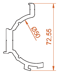 Alüminyum Korkuluk Profilleri, 14133 kesit çizimi