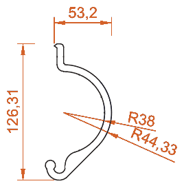 Alüminyum Korkuluk Profilleri, 14176 kesit çizimi