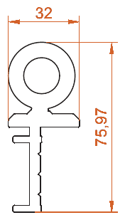 Alüminyum Korkuluk Profilleri, 14063 kesit çizimi