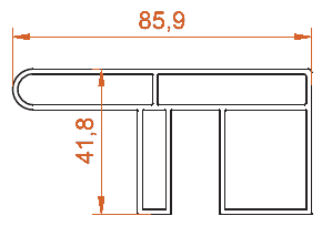 Alüminyum Korkuluk Profilleri, 50777 kesit çizimi