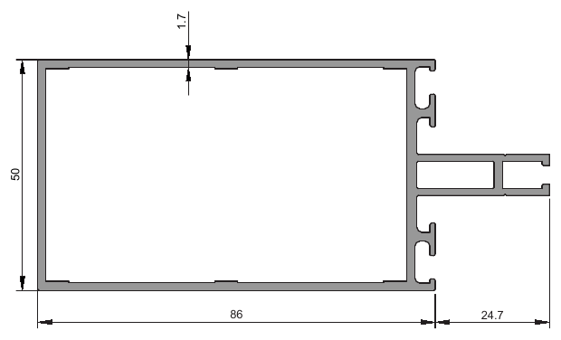 Veranda Profilleri, WG-2972 kesit çizimi
