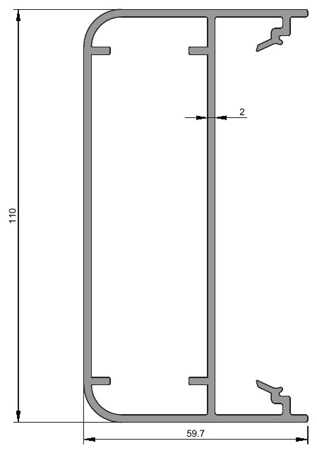 Veranda Profilleri, WG-4436 kesit çizimi