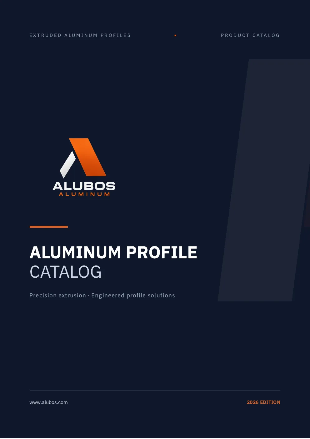 Alubos alüminyum profil kataloğunun kapağı, 2026 baskısı